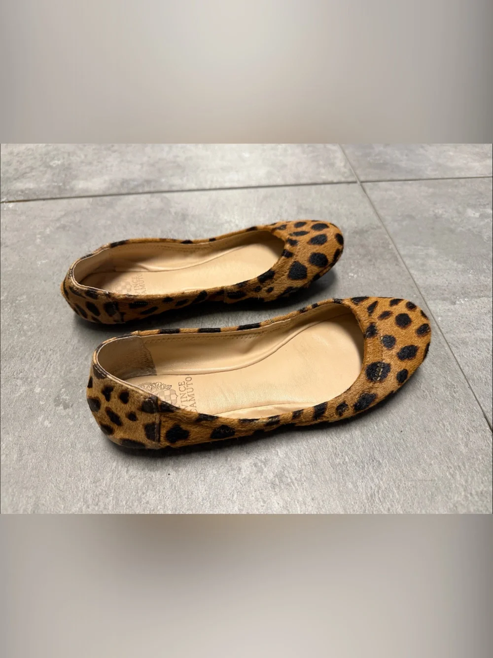 Vince Camuto Leopard-Print Slip-On Ballet Flats in Brown and Black